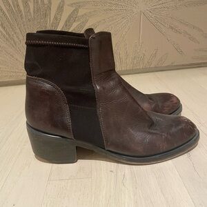 Dune London Brown Leather Ankle Boots